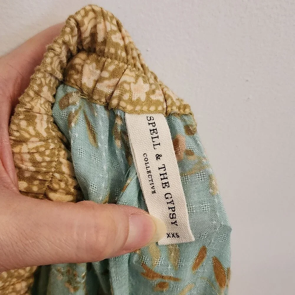 Spell High Low Skirt in Aqua and Beige - Picture 16 of 16